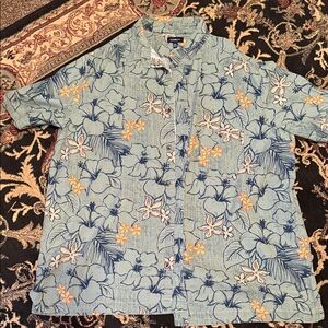 Croft & Barrow Light Blue Floral Button Down Shirt